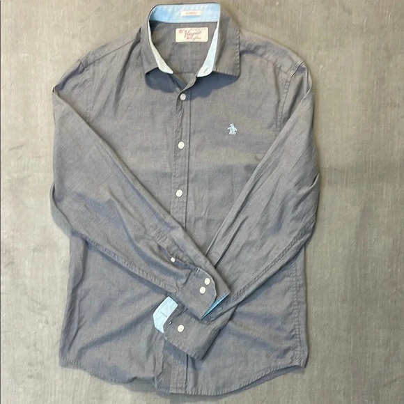 Penguin Grey‎ Mens Button Down Shirt Size S - Picture 1 of 7